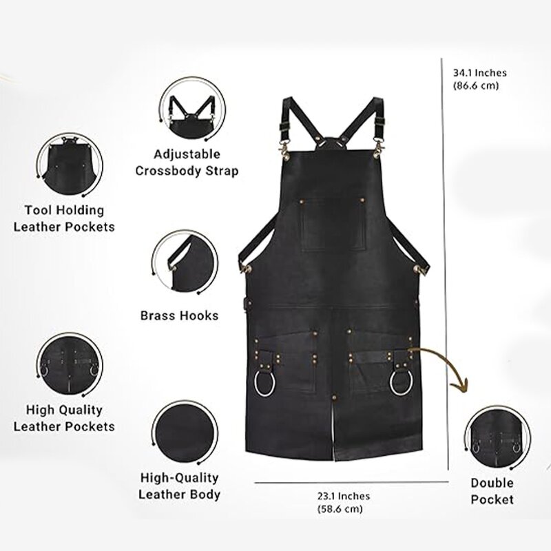 PU Leather Barber Aprons Factory - Professional for Men Woman Chef BBQ Kitchen