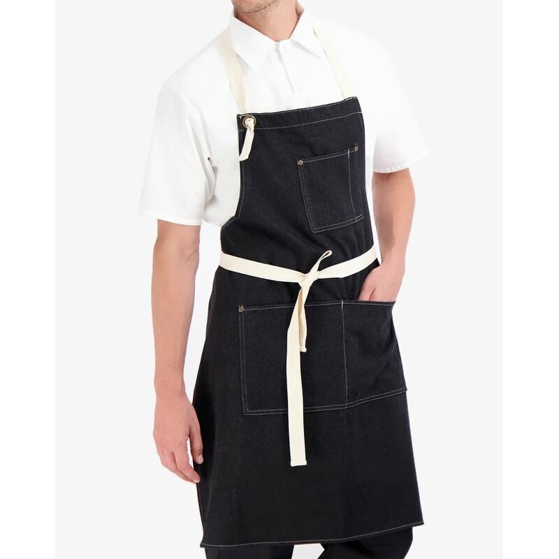 Kitchen Jeans Apron Factory - Blue Hot Selling Durable Cotton Denim with Pockets
