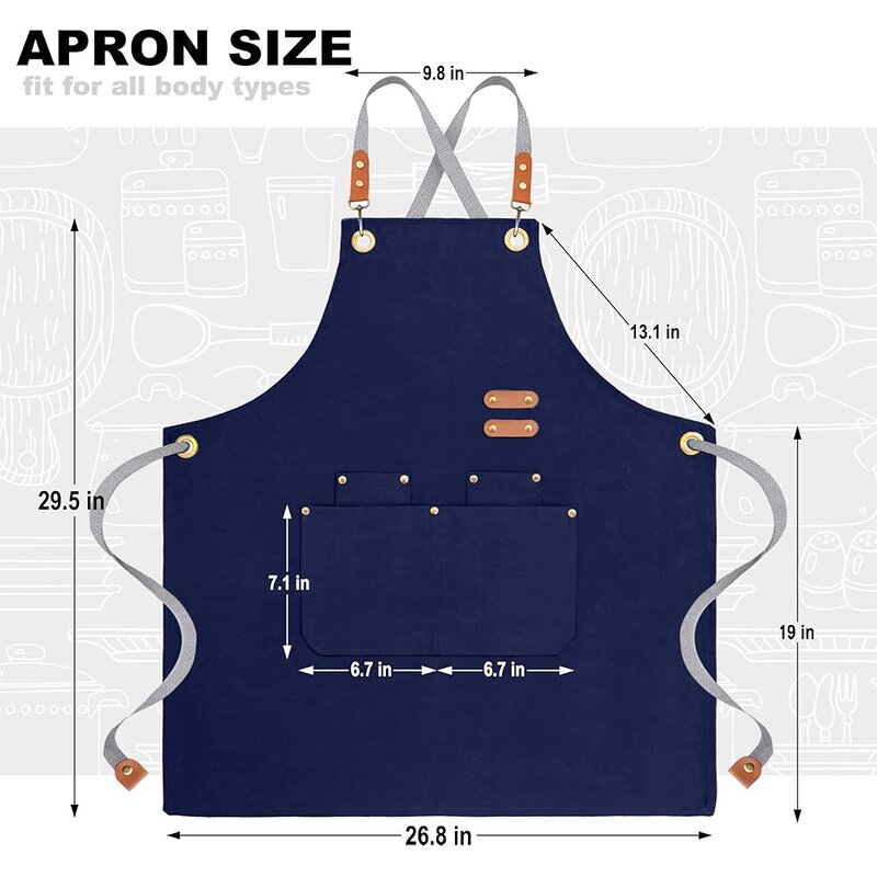 Waterproof Canvas Apron Factory - 2 Pockets Adjustable Webbed Custom Logo