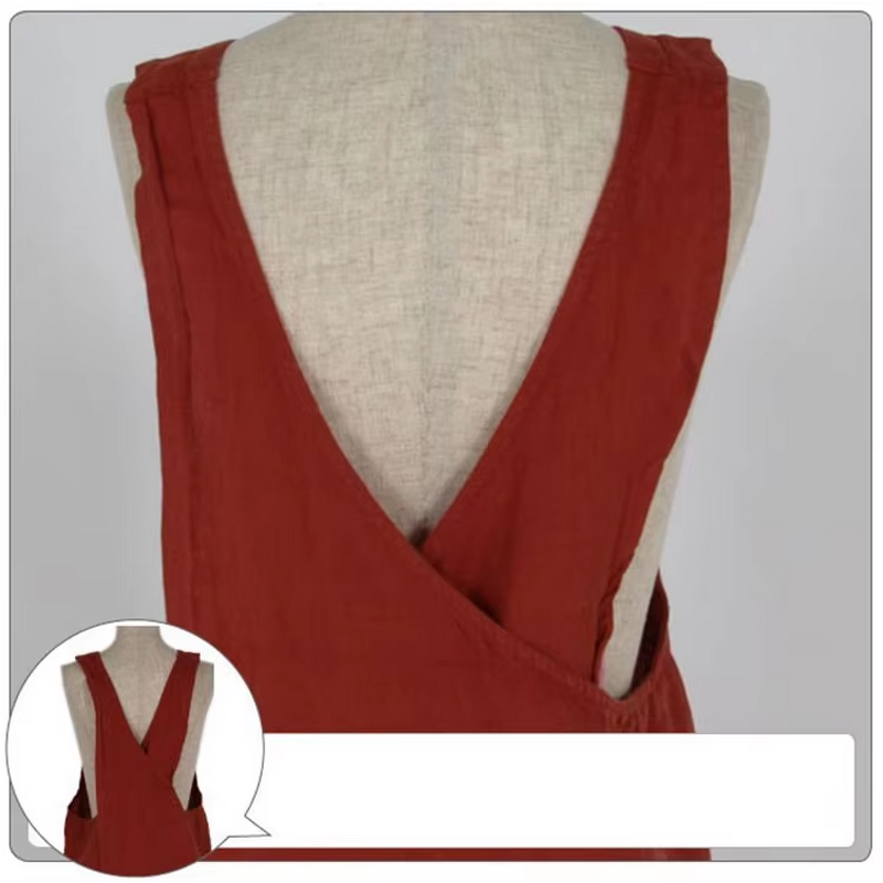 Japanese Cotton Linen Apron Factory - Floral Art Milk Tea Shop Coffee Shop Work