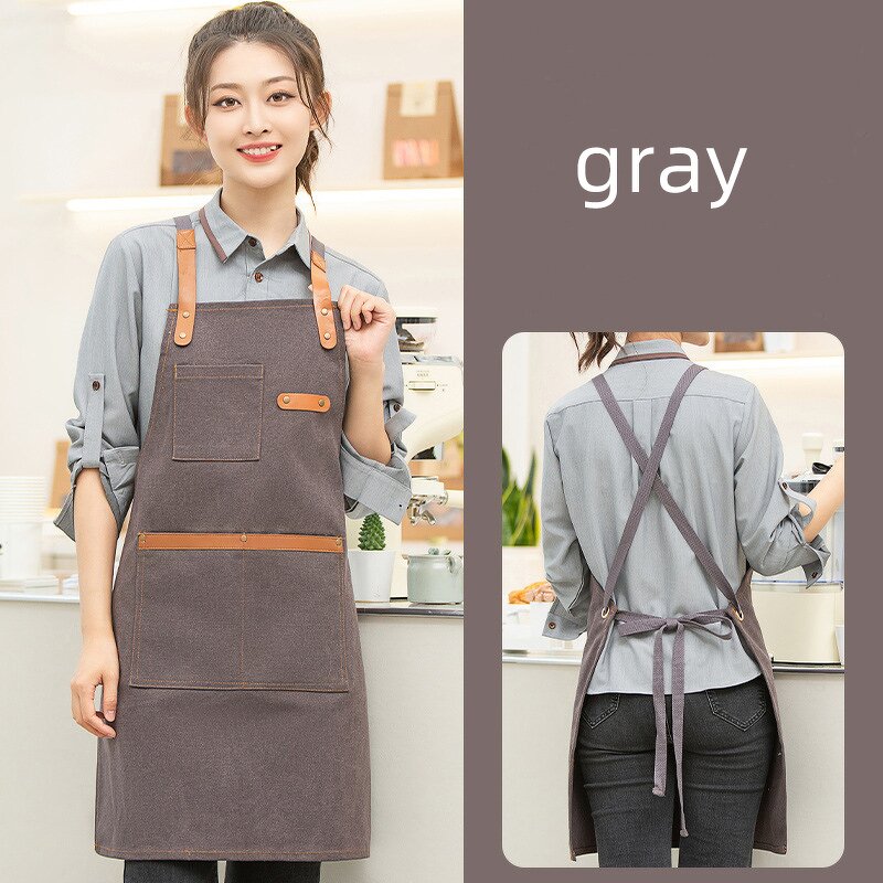Canvas Aprons Factory - Custom Logo for Business Cafe BBQ Bakery Kitchen