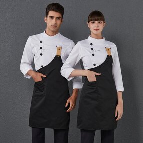 Chef Uniform Factory - Cotton Breathable Double Breasted Custom Logo Long