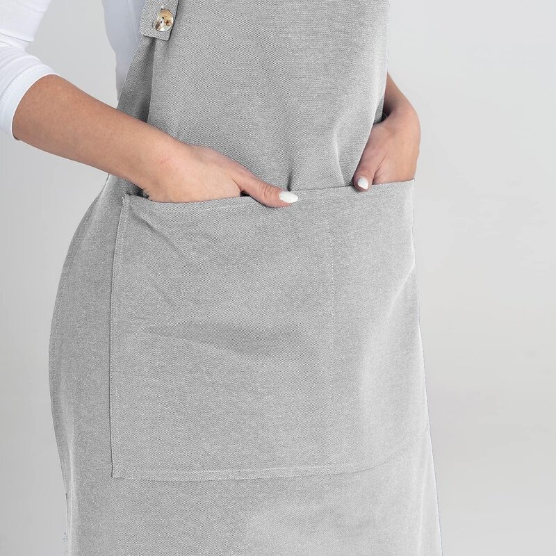 Cotton Apron Supplier - High Quality Kitchen Cooking Unisex Adjustable Button