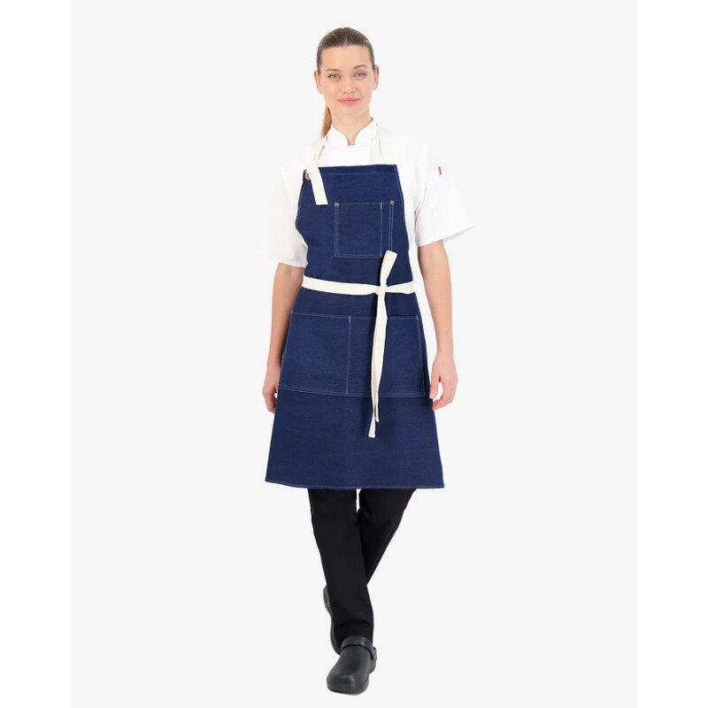Kitchen Jeans Apron Factory - Blue Hot Selling Durable Cotton Denim with Pockets