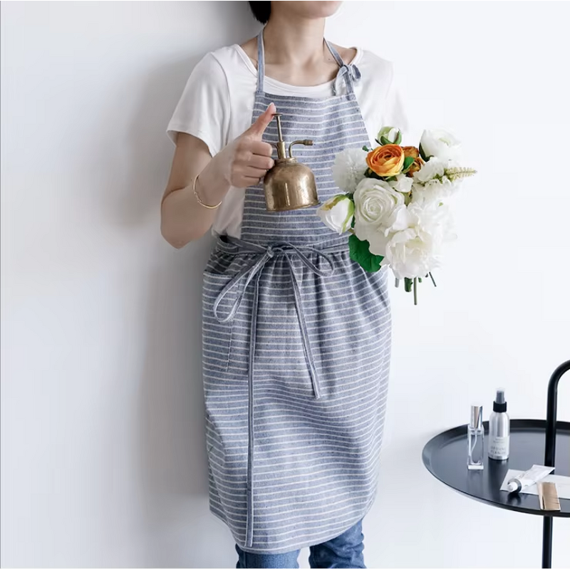 Cotton Linen Apron Supplier - Breathable Restaurant Hair Salon Chef Coffee