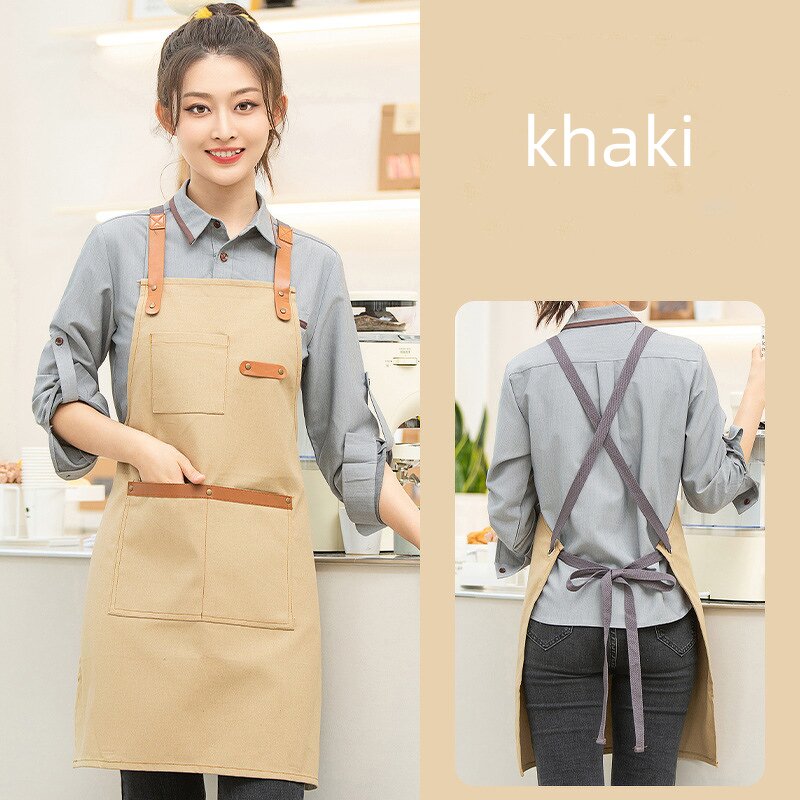 Canvas Aprons Factory - Custom Logo for Business Cafe BBQ Bakery Kitchen