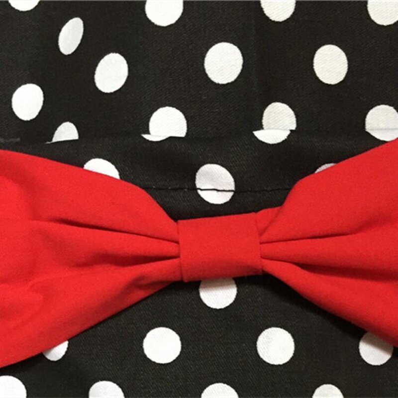 Two Bow Pocket Apron Supplier - Small Polka Dots Lace Korean-Style Work