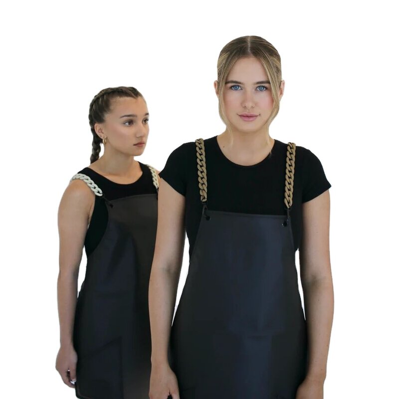 Nail Salon Apron Manufacturer - Black Clear Transparent with Pockets Unisex