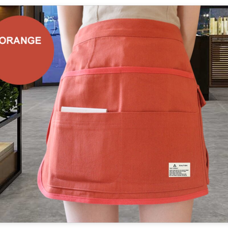 Garden Tool Belt Supplier - 9 Pockets Short Waist Apron Waiter Canvas Half