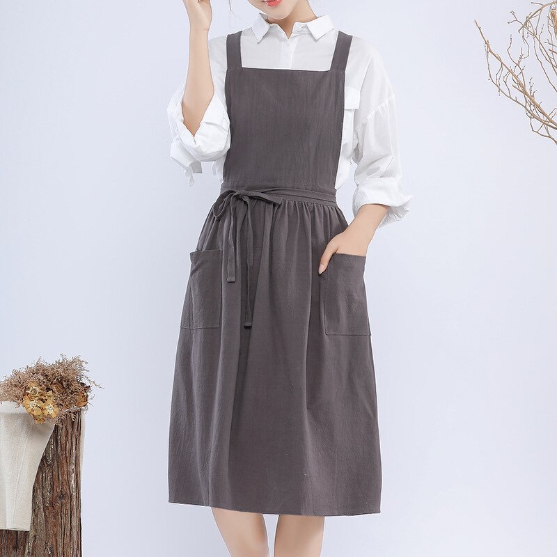 Florists Apron Manufacturer - Fashion Cotton Linen Bib Cooking Print Custom