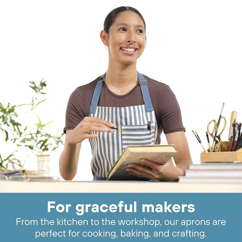 Striped Cotton Chef Apron Manufacturer - Premium with Multi Pockets Durable