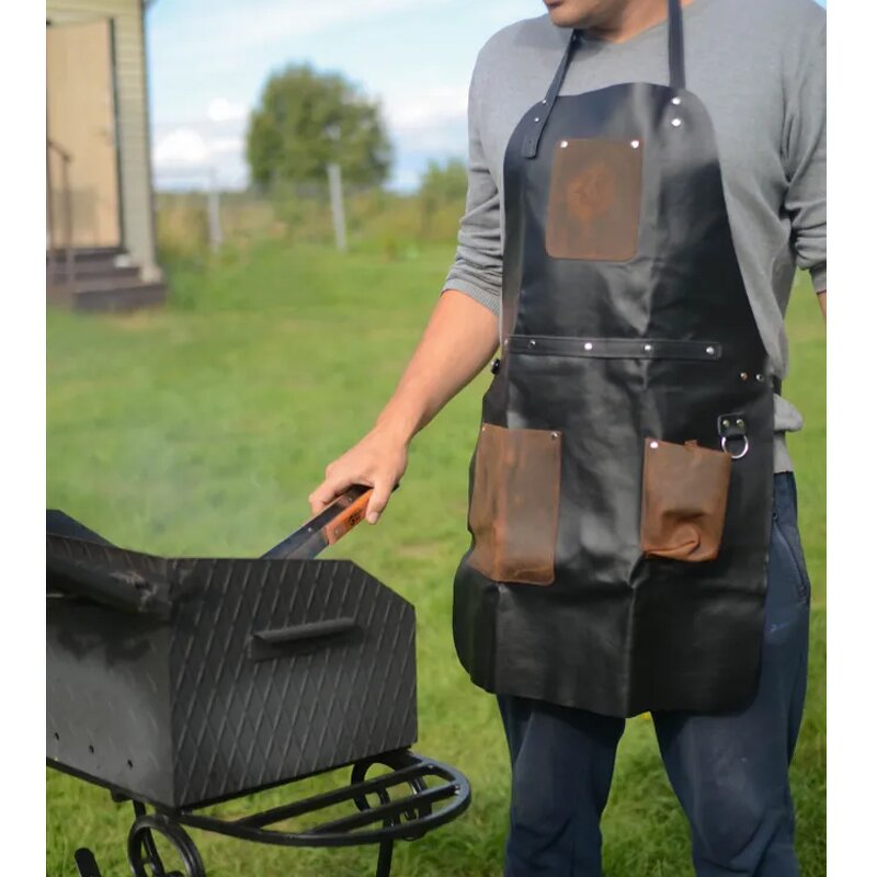 Leather Look Apron Manufacturer - Vintage Heavy Duty Custom Logo Chef Grill