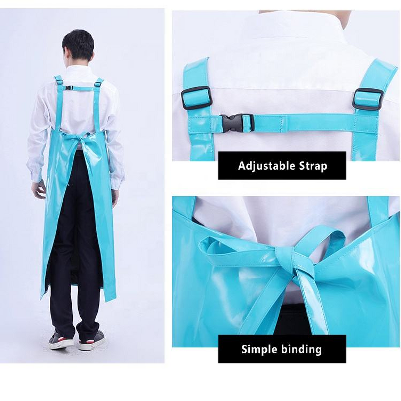 Industrial TPU Apron Supplier - Tear Resistance Blue Reusable Meat Processing