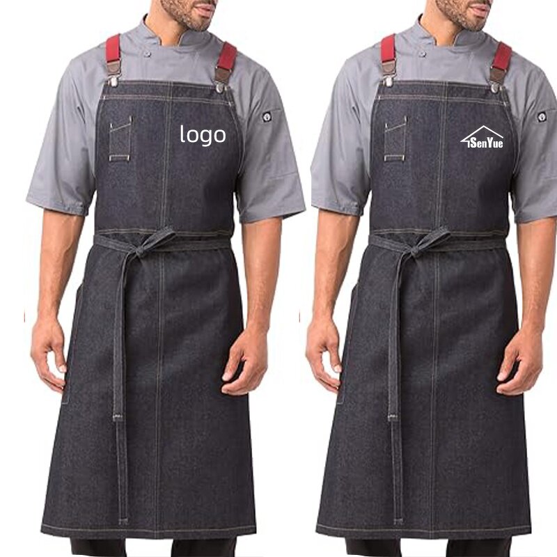 Chef Apron Supplier - OEM Professional Grade Denim With Pocket Cooking Kitchen