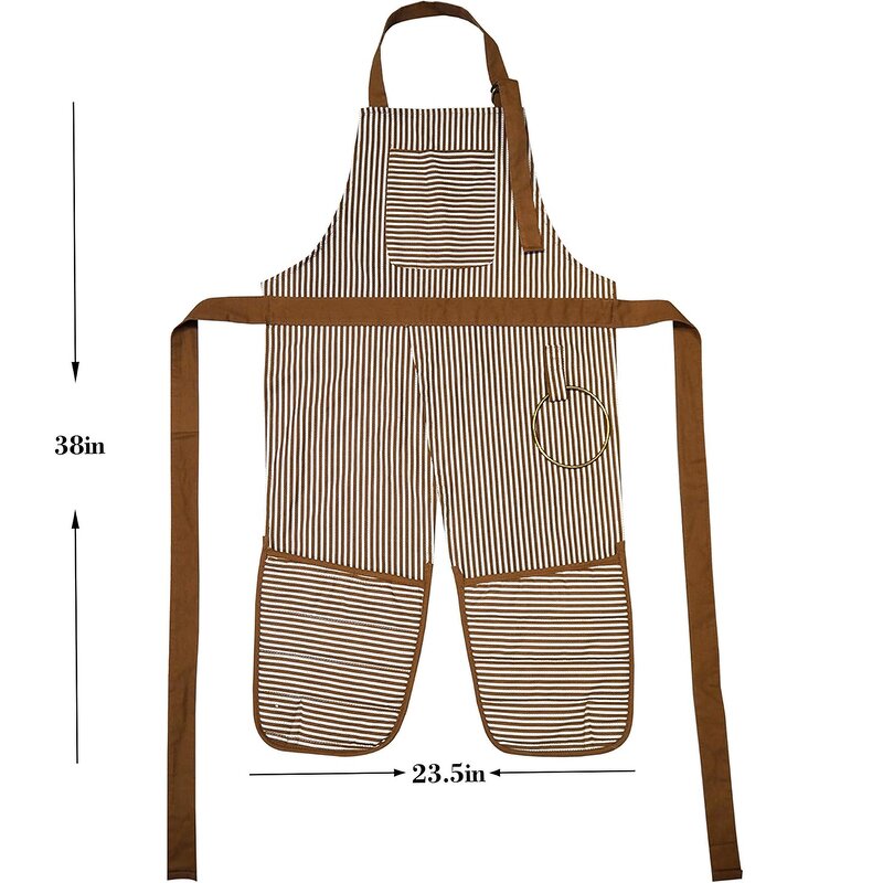 Kitchen Apron Supplier - High Quality Striped with Hanging Towel Sleeveless