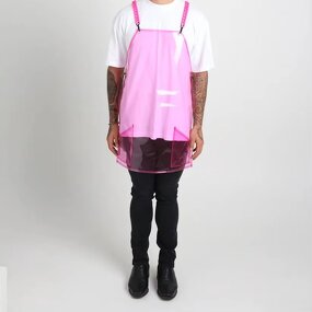 TPU Apron Manufacturer - 5MM Thickness Pink Waterproof Large Pockets Hairdresser