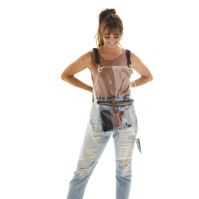 Fashion TPU Apron Factory - Transparent Waterproof for Artist Barber Salon Black