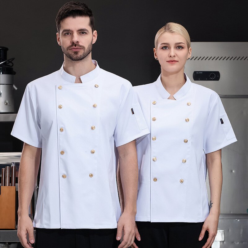 Chef's Top Manufacturer - New Hotel Restaurant Short Sleeved Summer White