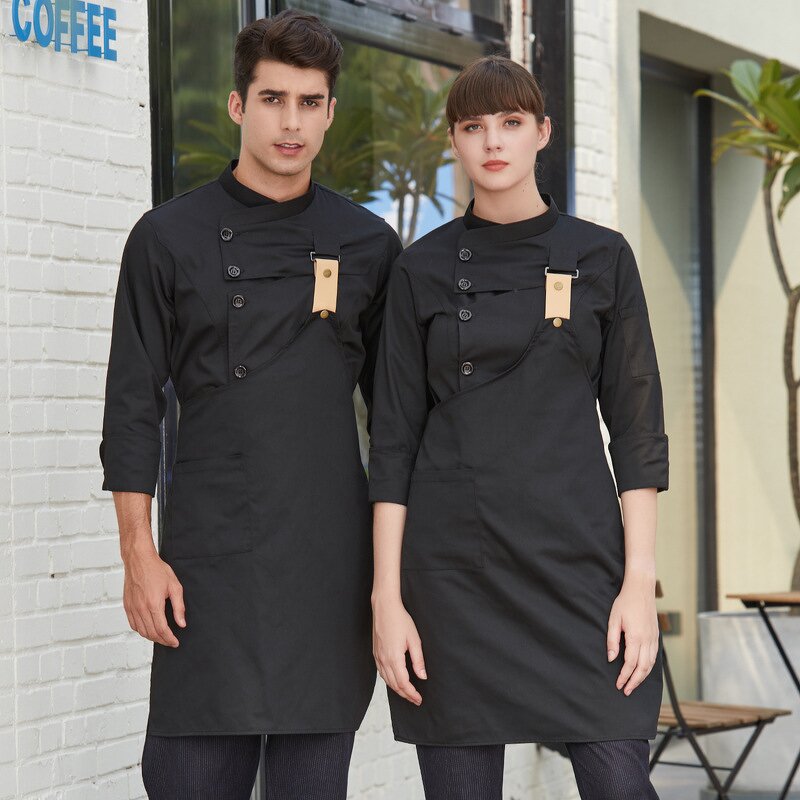 Chef Uniform Factory - Cotton Breathable Double Breasted Custom Logo Long