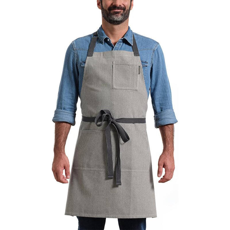 Striped Cotton Chef Apron Manufacturer - Premium with Multi Pockets Durable