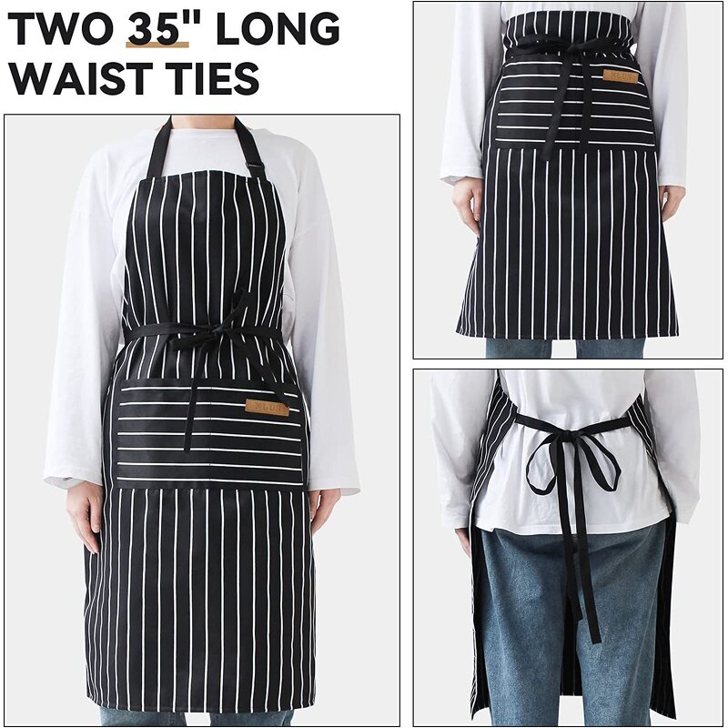 Cotton Linen Striped Apron Supplier - Home Cooking Restaurant Kitchen Baked Nail