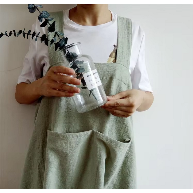 Cotton Hemp Apron Supplier - Euro-american Flower Kitchen Beauty Nail Gardening