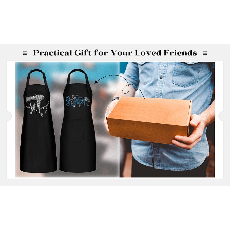 Protective Aprons Manufacturer - Polyester with Rhinestones Nail Technician