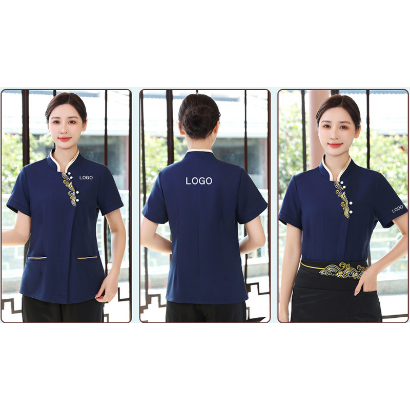 Waiter Shirt Manufacturer - Black Embroidery Custom Design Coat Quality bar