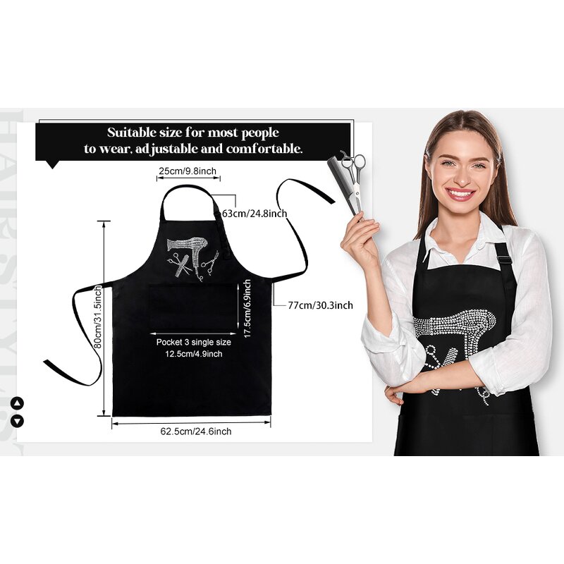 Protective Aprons Manufacturer - Polyester with Rhinestones Nail Technician