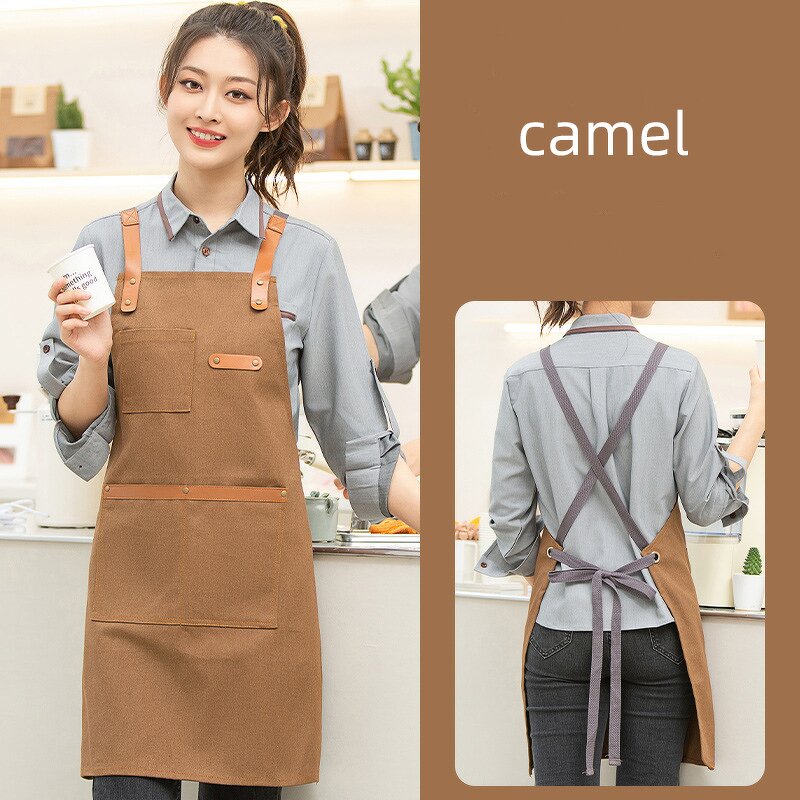 Canvas Aprons Factory - Custom Logo for Business Cafe BBQ Bakery Kitchen