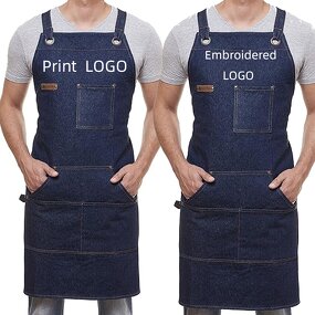Unisex Denim Apron Supplier - Blue for Chef Cooking Baking Cafe Uniform