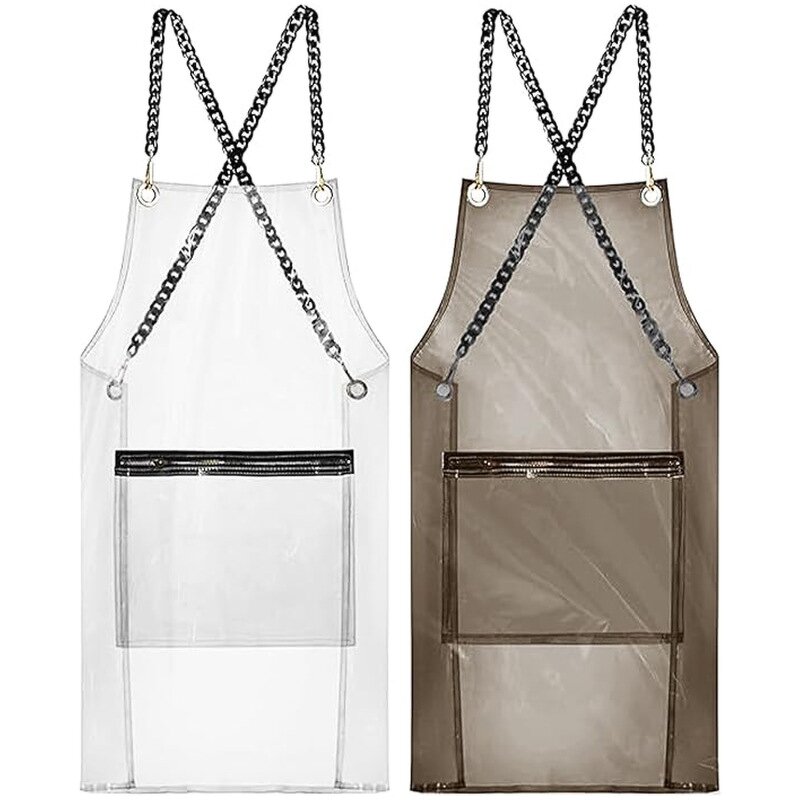 Transparent TPU Apron Factory - 80 CM Long Zipper Large Pocket Barber Car Wash