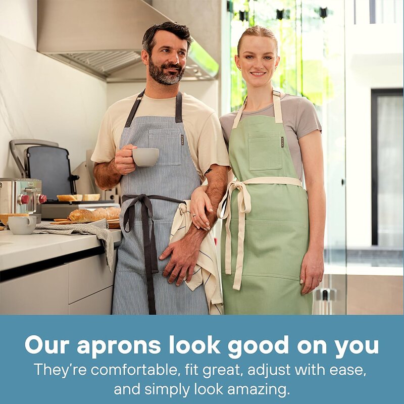 Striped Cotton Chef Apron Manufacturer - Premium with Multi Pockets Durable