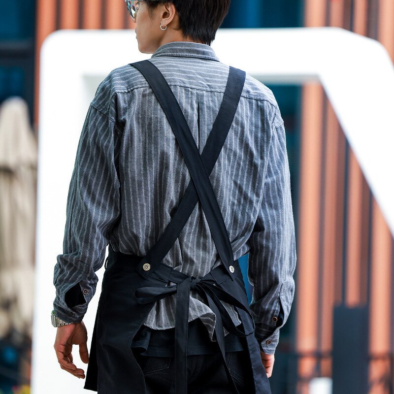 Long Coffee Shop Apron Manufacturer - New Floral Fruit Barista Work Clothes