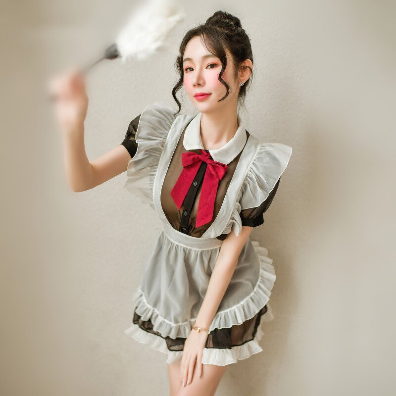 Sexy Mesh Apron Supplier - Transparent Adults Home Kitchen Dress Lady Cosplay