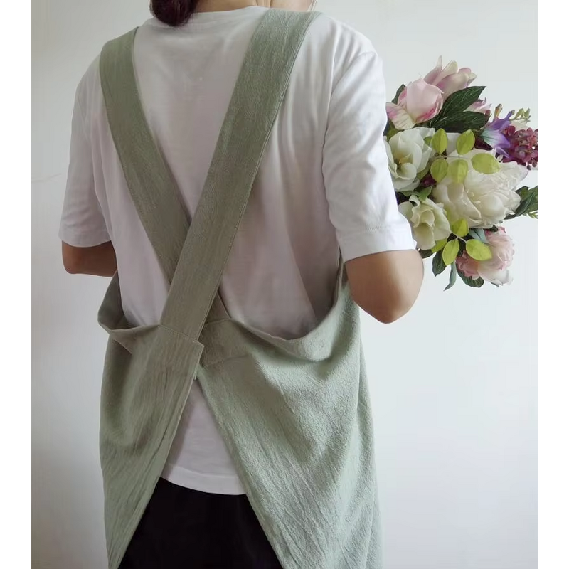 Cotton Hemp Apron Supplier - Euro-american Flower Kitchen Beauty Nail Gardening