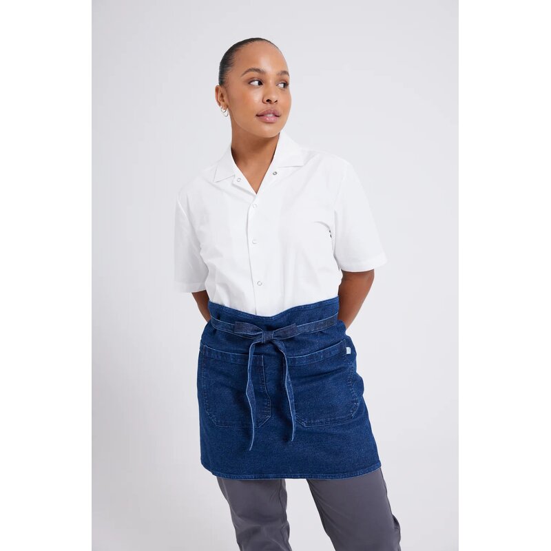 Denim Bistro Apron Manufacturer - Cotton Professional Half Kitchen Durable Waist
