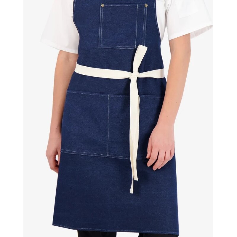 Kitchen Jeans Apron Factory - Blue Hot Selling Durable Cotton Denim with Pockets