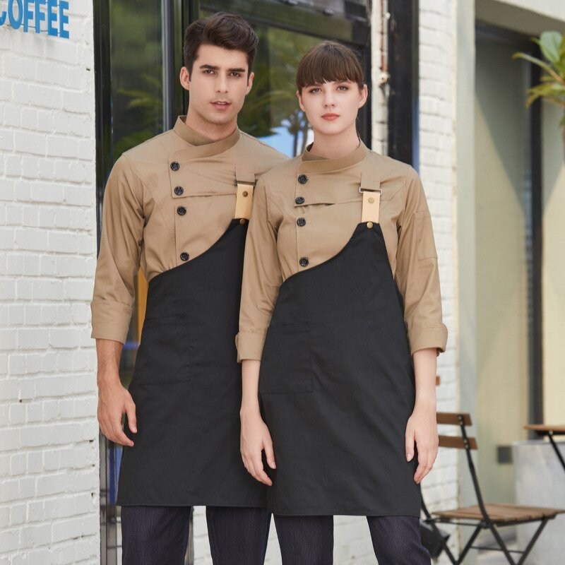 Chef Uniform Factory - Cotton Breathable Double Breasted Custom Logo Long