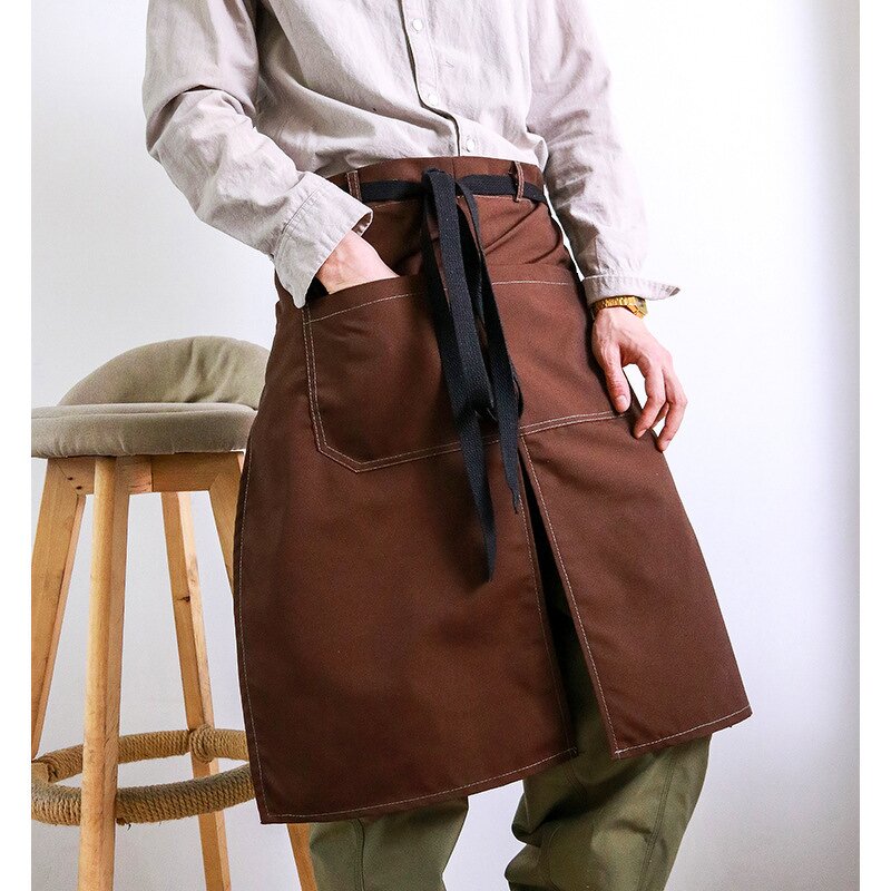 Canvas Short Apron Supplier - Slit Style Chef Baking Personalized LOGO Restaurant