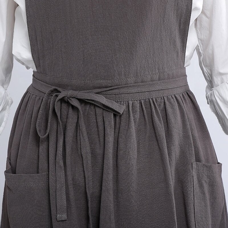 Korean Chef Apron Factory - Cooking Gardening Painting Cleaning Pinafore Pleated