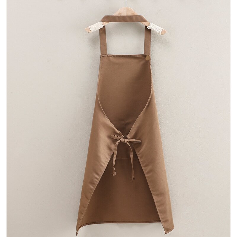 Adjustable Neck Apron Factory - Polyester 2 Pocket Home Cooking Coffee Shop