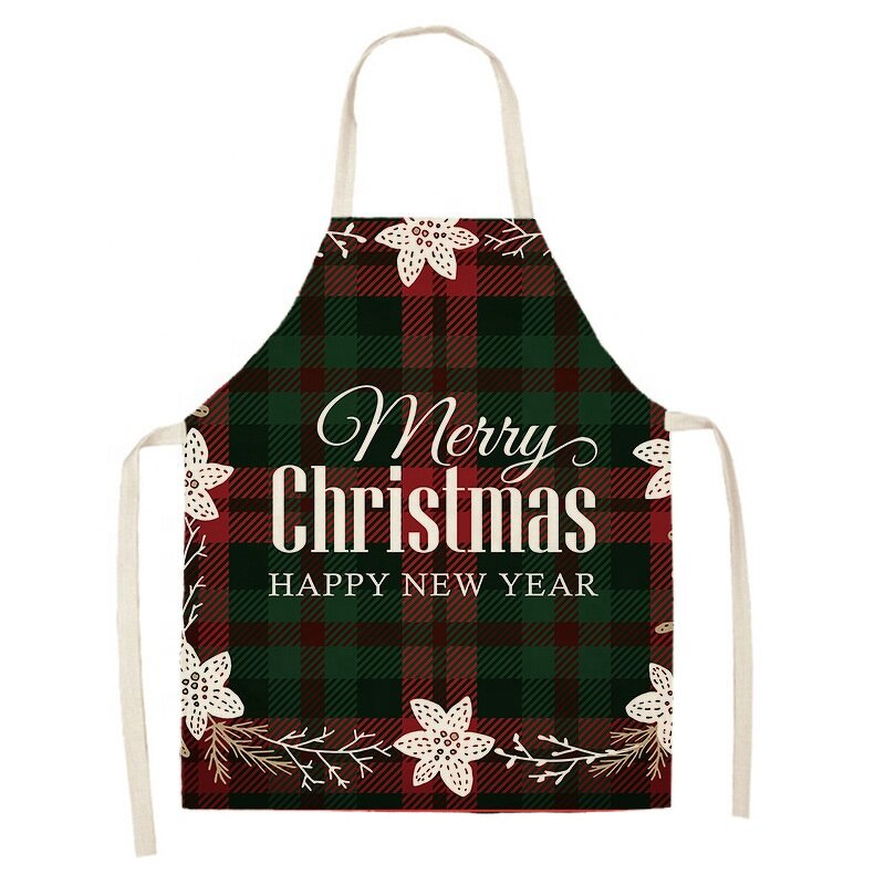 Christmas Apron Supplier - Sublimation Custom Long Linen Material Christmas Design