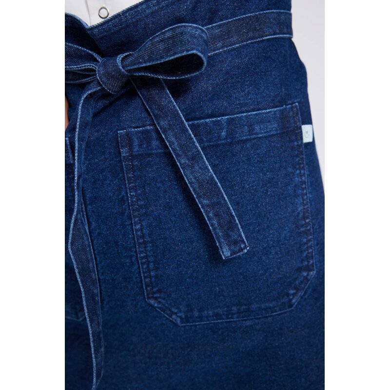 Denim Bistro Apron Manufacturer - Cotton Professional Half Kitchen Durable Waist