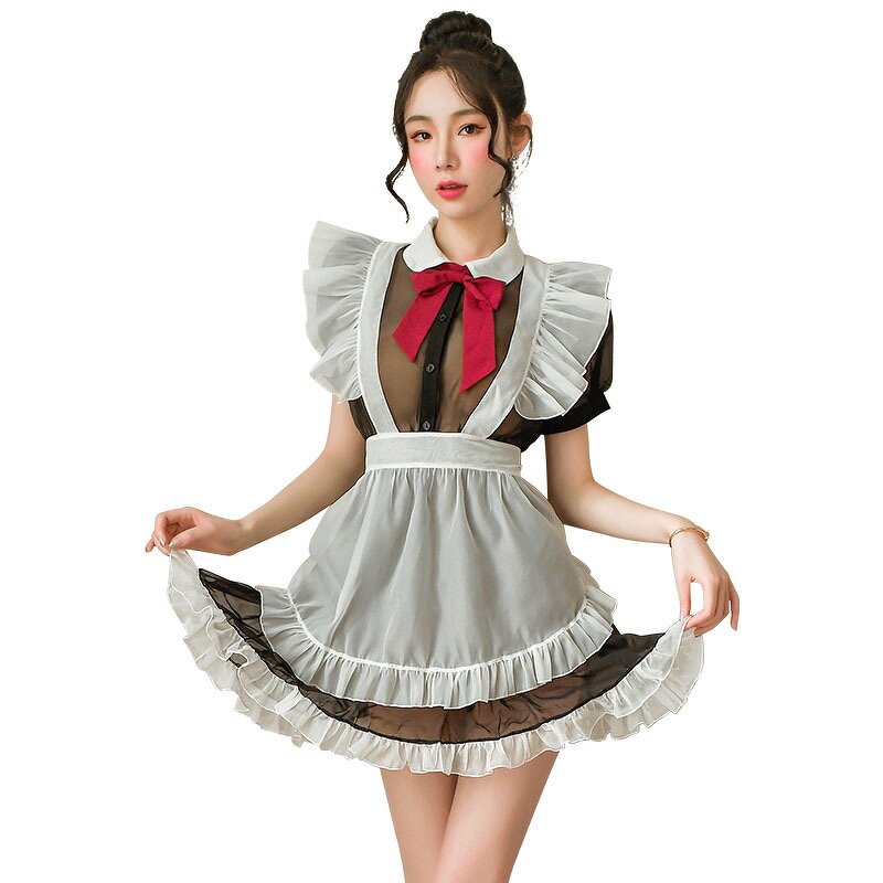 Sexy Mesh Apron Supplier - Transparent Adults Home Kitchen Dress Lady Cosplay