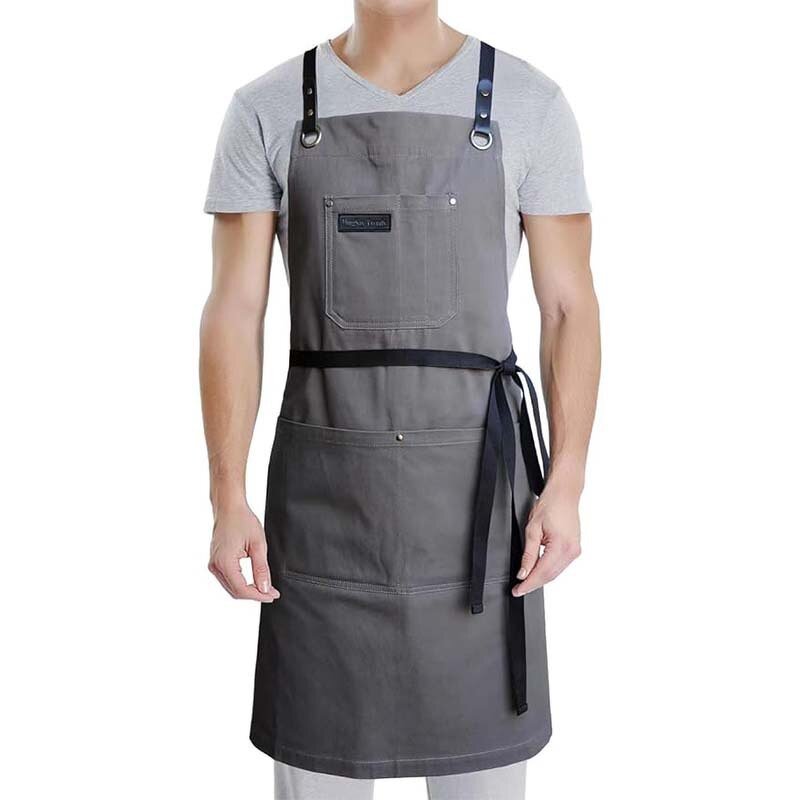 Denim Apron Supplier - Fashionable Cooking Cafe Cross-Adjustable Custom Logo