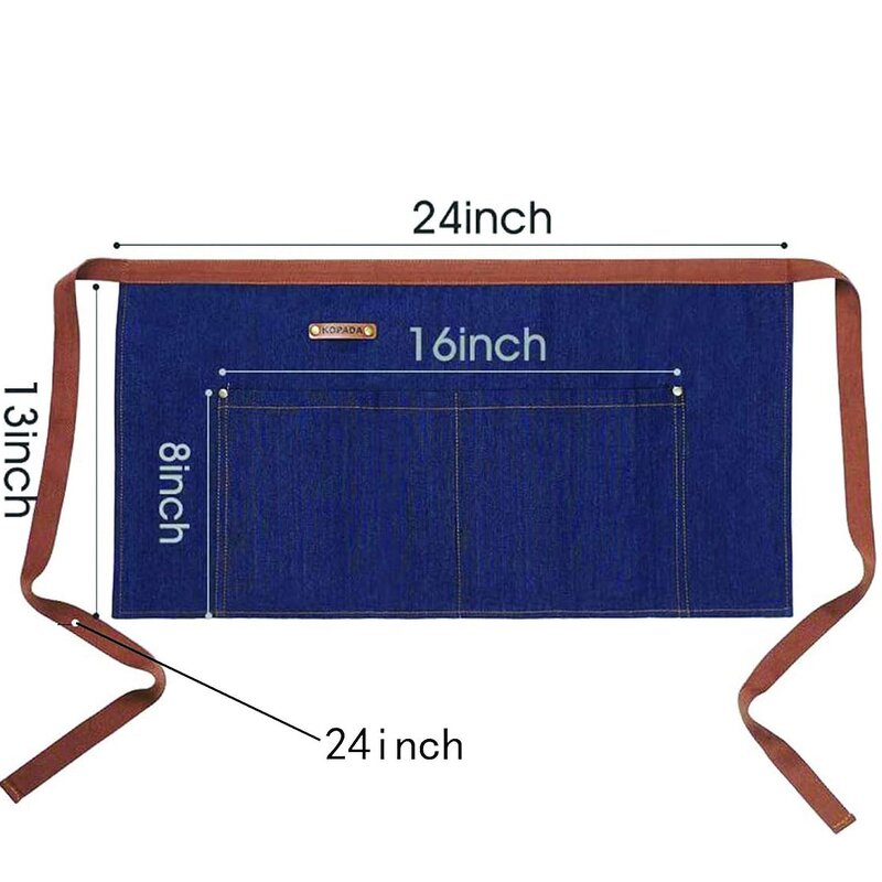 Denim Apron Factory - Blue Long Family Couple Cleaning Cooking Custom Logo