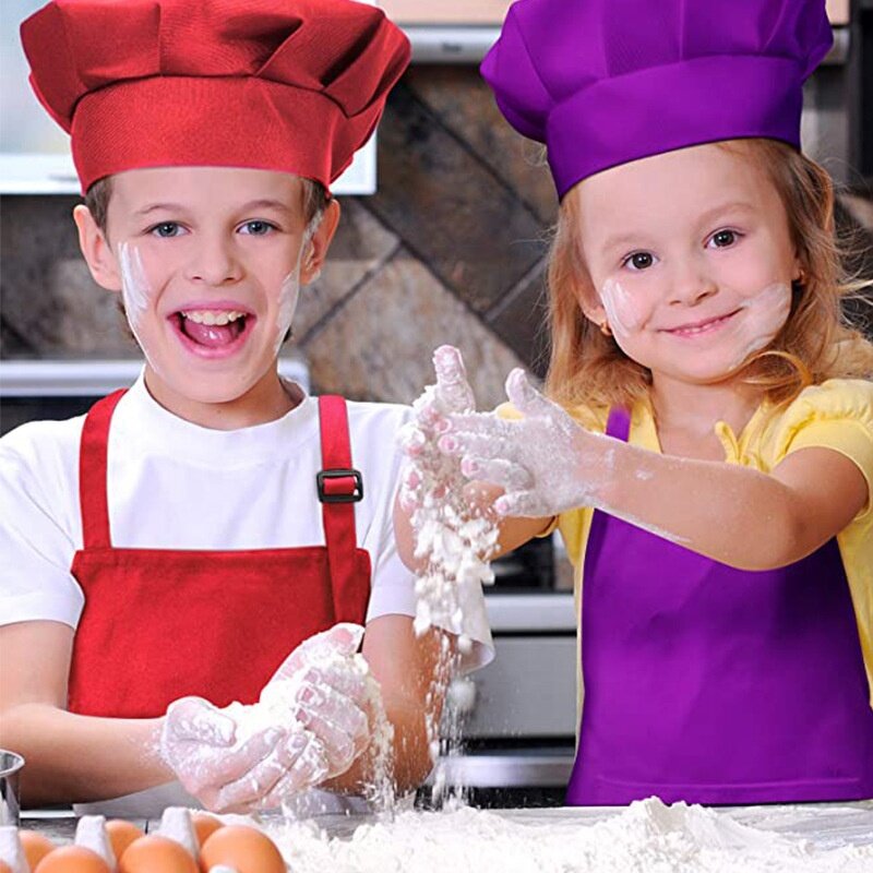 Cooking Apron Set Factory - Polyester with Pocket Cotton Children Painting Adjustable