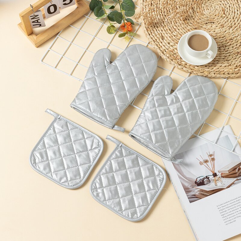Kitchen Cotton Gloves Manufacturer - Microwave Oven BBQ Set Cooking Pot Holder Set