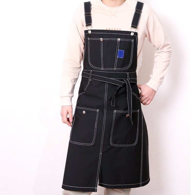 Coffee Shop Apron Supplier - Canvas Printed Logo Men's Women's Baking Hairdressing